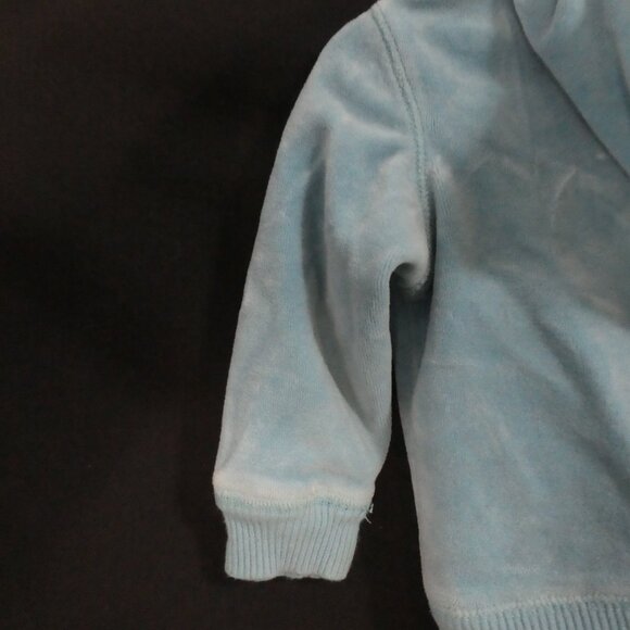 GREENDOG | size 2 | Blue Velour Zip-Up Hoodie | *Paint Spots - Picture 9 of 15